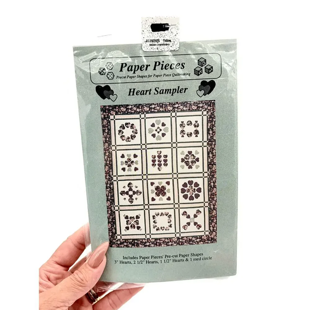 Quilt Pattern Lot 5 Paper Pieces Precut Shapes Hearts Butterflies Confetti